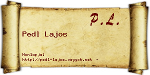 Pedl Lajos névjegykártya